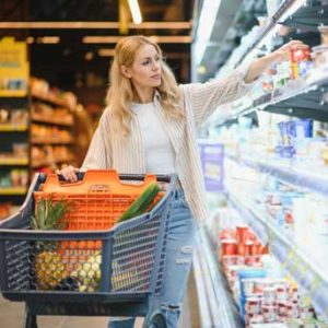 Woman Shopper in a Grocery Store